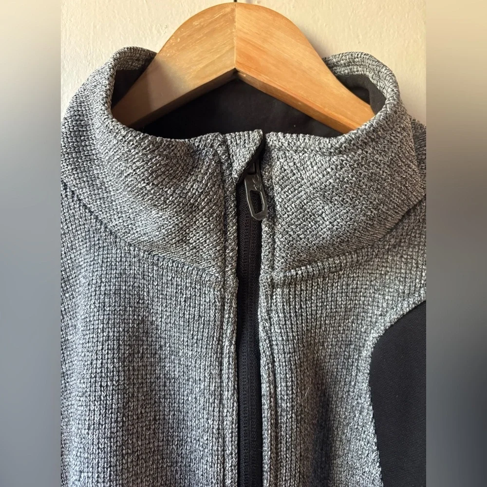 Spyder Men's Gray and Black Sweater Fleece Jacket